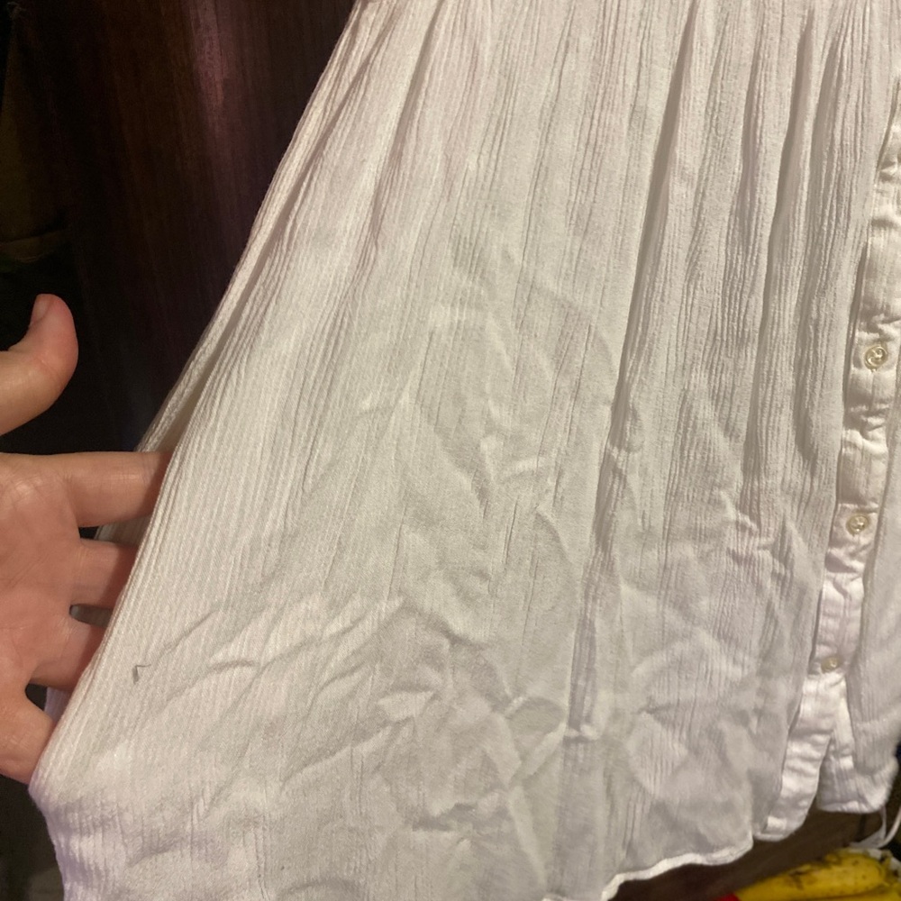 ANTHROPOLOGIE Vanessa virginia cream ladder lace tunic blouse button fro… - Picture 4 of 5